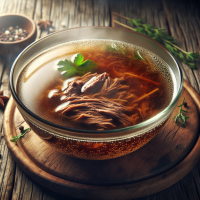 beef broth, realistic